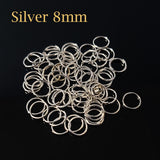 500 Pcs Pkg. 8mm, Open Jump Ring Sold Per Pack Jewelry Making findings Silver Plated