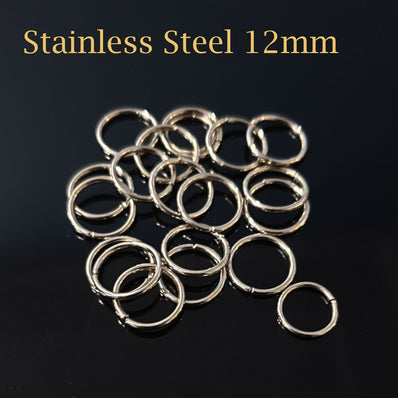 12mm, Open Jump Ring Sold Per Pack of 100 Pcs. Antique Silver Rhodium Finish