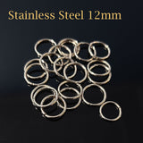 12mm, Open Jump Ring Sold Per Pack of 100 Pcs. Antique Silver Rhodium Finish