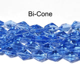 Bi Cone Light Blue Fine Quality of Czechoslovakian (Czech Rep.) Crystal Beads