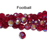 Round Faceted Football Red Dark AB Finish Fine Quality of Czechoslovakian (Czech Rep.) Crystal Beads