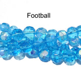 Round Faceted Football Turquoise AB Finish Fine Quality of Czechoslovakian (Czech Rep.) Crystal Beads