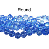 Round Faceted Football Light Blue Fine Quality of Czechoslovakian (Czech Rep.) Crystal Beads