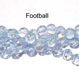 Round Faceted Football Very Light Blue AB Finish Fine Quality of Czechoslovakian (Czech Rep.) Crystal Beads