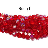 Round Faceted Football Red AB Finish Fine Quality of Czechoslovakian (Czech Rep.) Crystal Beads