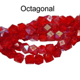 Octagonal Round Red Fine Quality of Czechoslovakian (Czech Rep.) Crystal Beads