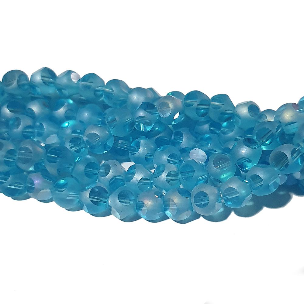 Per Strands Crystal Round Cut Matt and shiny finish Turquoise blue color jewelry making beads