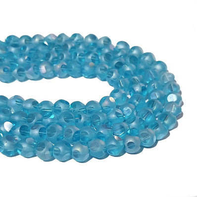 Per Strands Crystal Round Cut Matt and shiny finish Turquoise blue color jewelry making beads