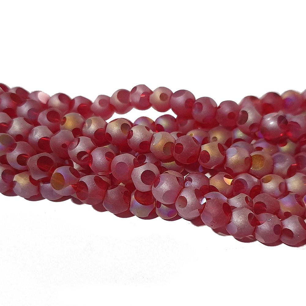 Per Strands Crystal Round Cut Matt and shiny finish Red jewelry making beads