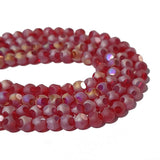 Per Strands Crystal Round Cut Matt and shiny finish Red jewelry making beads