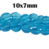 Faceted Crystal Glass Oval Beads Strands 10x7mm, Hole: 1mm, about 49~50pcs/strand