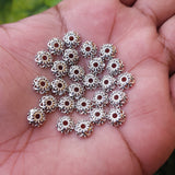 50 PCS PACK, 9 MM, SILVER OXIDIZED BEAD CAP FINDINGS FOR JEWELRY MAKING