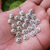 50 PCS PACK, 108 MM, SILVER OXIDIZED BEAD CAP FINDINGS FOR JEWELRY MAKING