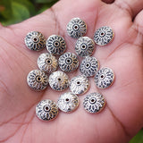20 PCS PACK, 12 MM, SILVER OXIDIZED BEAD CAP FINDINGS FOR JEWELRY MAKING