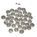 50 PIECES PACK' 9 MM SILVER OXIDISED CAPS