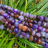 ONYX TUMBLE BEADS ' 10-13 MM ' SOLD BY PER LINE' 34-36 PIECES APPROX