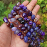 ONYX TUMBLE BEADS ' 10-13 MM ' SOLD BY PER LINE' 34-36 PIECES APPROX