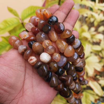 ONYX TUMBLE BEADS ' 13-15 MM ' SOLD BY PER LINE' 34-36 PIECES APPROX