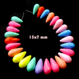 30 PIECES MIX PACK' 15x7 MM' TEAR DROP FACETED ACRYLIC PASTEL COLOR BEADS USED IN DIY JEWELLERY MAKING