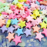 40 PIECES MIX PACK' 13-14 MM' STAR SHAPED ACRYLIC PASTEL COLOR BEADS USED IN DIY JEWELLERY MAKING