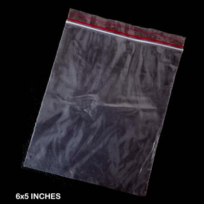 6x5 INCHES' ZIP LOCK TRANSPARENT POLY BAG SOLD BY 100 PIECES PACK