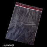 6x5 INCHES' ZIP LOCK TRANSPARENT POLY BAG SOLD BY 100 PIECES PACK