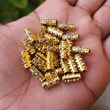20 PIECES PACK' 13X7 MM' HOLE SIZE APPROX 3 MM' GOLD OXIDIZED METAL BEADS USED IN DIY JEWELLERY MAKING