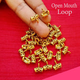 50 Pcs Pack, 10x12mm size, Gold Plated, Open Mouth Loop, high quality of pendant bail finding raw jewelry making materials