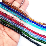 8 LINES COMBO PACK' 6 MM PLAIN CRYSTAL BEADS' 16 INCHES LINE
