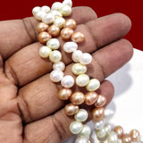 Shaded Drop Size Hole Freshwater Real Pearl Sold Per Line Approximately Size 6~8 Milimeters Nos of Pcs Approx 93 Beads