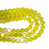 Yellow Glass beads strand, leaght 16 inches