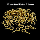 40 PIECES PACK' 13 MM Q HOOKS GOLD PLATED