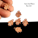 ROSE GOLD HAMSA HAND CHARMS' 12x17 MM APPROX' SOLD BY 20 PIECES PACK
