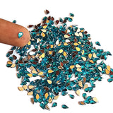 500 Pcs Pack, 5x3mm, Turquoise Blue Dark, Flat Back Drop Acrylic crystal Rhinestones imitaion Gems for Costume Making, FLAT BACK USED IN JEWELLERY ,HOBBY WORK ,NAIL ART ,CRAFT WORK ETC