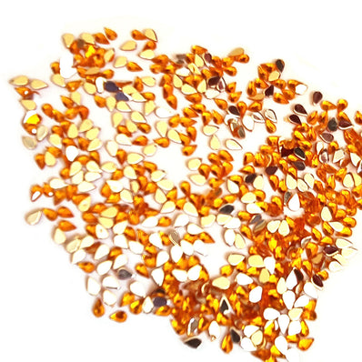 500 Pcs Pack, 5x3mm, Orange, Flat Back Drop Acrylic crystal Rhinestones imitaion Gems for Costume Making, FLAT BACK USED IN JEWELLERY ,HOBBY WORK ,NAIL ART ,CRAFT WORK ETC