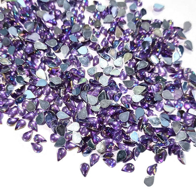 Size 4x6mm, Purple, Flat Back Drop Acrylic crystal Rhinestones imitaion Gems for Costume Making, FLAT BACK USED IN JEWELLERY ,HOBBY WORK ,NAIL ART ,CRAFT WORK ETC