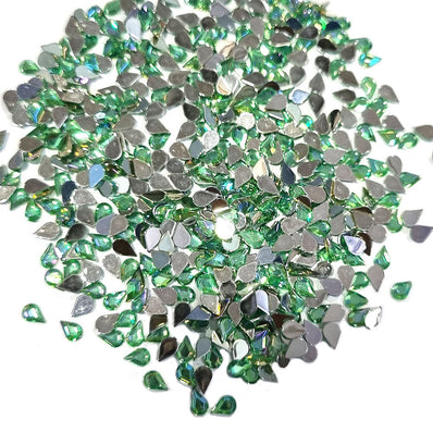 Size 4x6mm pale green, Flat Back Drop Acrylic crystal Rhinestones imitaion Gems for Costume Making, FLAT BACK USED IN JEWELLERY ,HOBBY WORK ,NAIL ART ,CRAFT WORK ETC