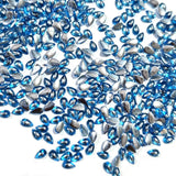 500 Pcs Pack, 6x4mm, Turquoise blue with silver drop, Flat Back Drop Acrylic crystal Rhinestones imitaion Gems for Costume Making, FLAT BACK USED IN JEWELLERY ,HOBBY WORK ,NAIL ART ,CRAFT WORK ETC