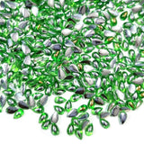 500 Pcs Pack, 6x4mm, Lime Green with silver drop, Flat Back Drop Acrylic crystal Rhinestones imitaion Gems for Costume Making, FLAT BACK USED IN JEWELLERY ,HOBBY WORK ,NAIL ART ,CRAFT WORK ETC