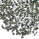 500 Pcs Pack, 6x4mm, dark Green with gold drop, Flat Back Drop Acrylic crystal Rhinestones imitaion Gems for Costume Making, FLAT BACK USED IN JEWELLERY ,HOBBY WORK ,NAIL ART ,CRAFT WORK ETC