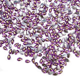 500 Pcs Pack, 6x4mm, Purple with Gold drop, Flat Back Drop Acrylic crystal Rhinestones imitaion Gems for Costume Making, FLAT BACK USED IN JEWELLERY ,HOBBY WORK ,NAIL ART ,CRAFT WORK ETC