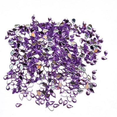 500 PCS PACK DROP ACRYLIC CRYSTAL RHINESTONES IMITAION GEMS FOR COSTUME MAKING, FLAT BACK USED IN JEWELLERY ,HOBBY WORK ,NAIL ART ,CRAFT WORK ETC in Size about  3x2 Milimeter