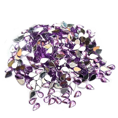 500 PCS PACK DROP ACRYLIC CRYSTAL RHINESTONES IMITAION GEMS FOR COSTUME MAKING, FLAT BACK USED IN JEWELLERY ,HOBBY WORK ,NAIL ART ,CRAFT WORK ETC in Size about  4x6 Milimeter