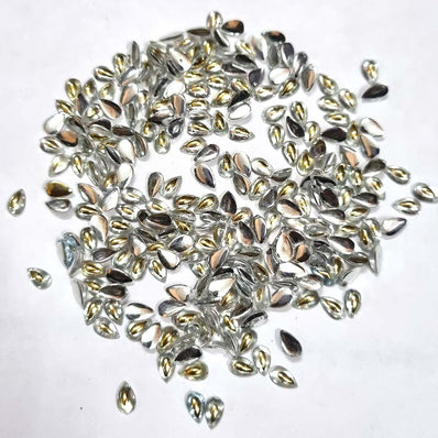 500 PCS PACK DROP ACRYLIC CRYSTAL RHINESTONES IMITAION GEMS FOR COSTUME MAKING, FLAT BACK USED IN JEWELLERY ,HOBBY WORK ,NAIL ART ,CRAFT WORK ETC in Size about  4x6 Milimeter