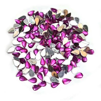 500 PCS PACK DROP ACRYLIC CRYSTAL RHINESTONES IMITAION GEMS FOR COSTUME MAKING, FLAT BACK USED IN JEWELLERY ,HOBBY WORK ,NAIL ART ,CRAFT WORK ETC in Size about  7x10 Milimeter