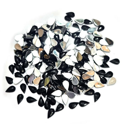 500 PCS PACK DROP ACRYLIC CRYSTAL RHINESTONES IMITAION GEMS FOR COSTUME MAKING, FLAT BACK USED IN JEWELLERY ,HOBBY WORK ,NAIL ART ,CRAFT WORK ETC in Size about  7x10 Milimeter