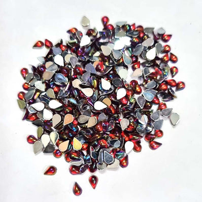 500 PCS PACK DROP ACRYLIC CRYSTAL RHINESTONES IMITAION GEMS FOR COSTUME MAKING, FLAT BACK USED IN JEWELLERY ,HOBBY WORK ,NAIL ART ,CRAFT WORK ETC in Size about  4x6 Milimeter