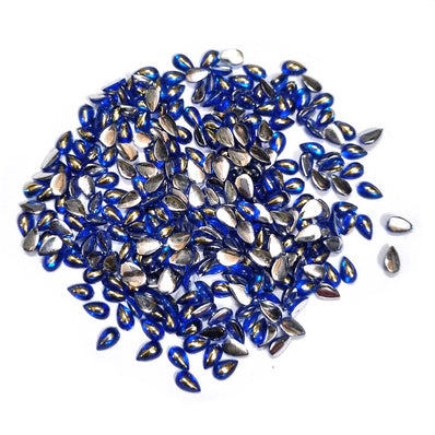 500 PCS PACK DROP ACRYLIC CRYSTAL RHINESTONES IMITAION GEMS FOR COSTUME MAKING, FLAT BACK USED IN JEWELLERY ,HOBBY WORK ,NAIL ART ,CRAFT WORK ETC in Size about  4x6 Milimeter