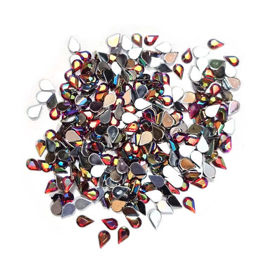 500 PCS PACK DROP ACRYLIC CRYSTAL RHINESTONES IMITAION GEMS FOR COSTUME MAKING, FLAT BACK USED IN JEWELLERY ,HOBBY WORK ,NAIL ART ,CRAFT WORK ETC in Size about  4x6 Milimeter