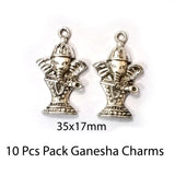 10 Pcs Pack, 35x17mm Oxidized Jewelry making charms